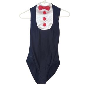 Wear Moi Black Tuxedo Dance Costume Leotard Mickey Mouse Dance Size Large